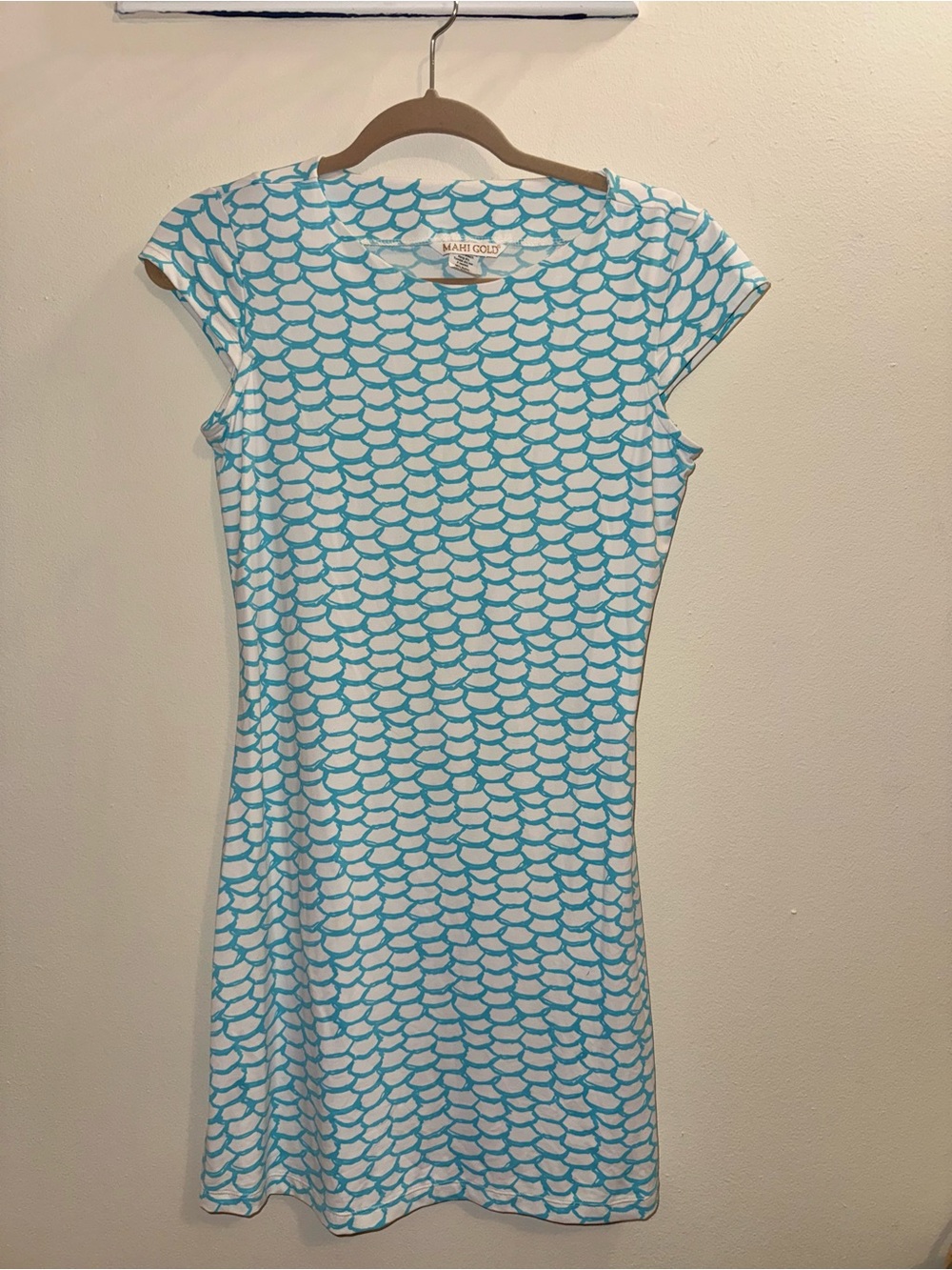 MAHI GOLD White and Aqua Mini Dress